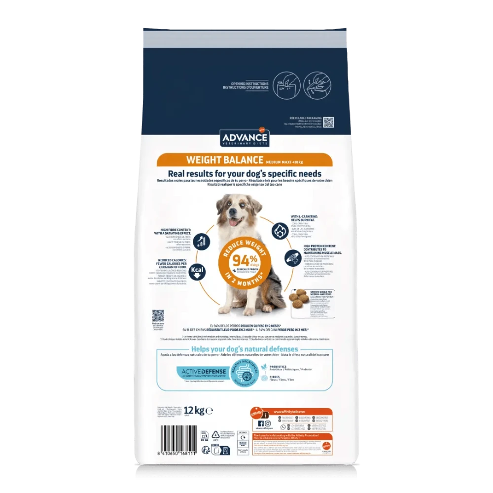 Advance Veterinary Diets Weight Balance Medium Maxi Pienso para Perros ADVANCE Mascotas-Ávila