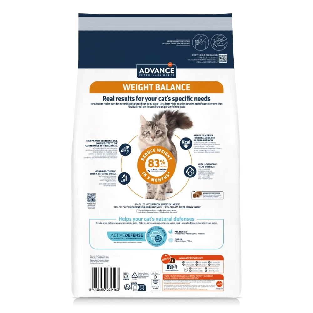 Advance Veterinary Diets Weight Balance Pienso para Gatos ADVANCE Mascotas-Ávila