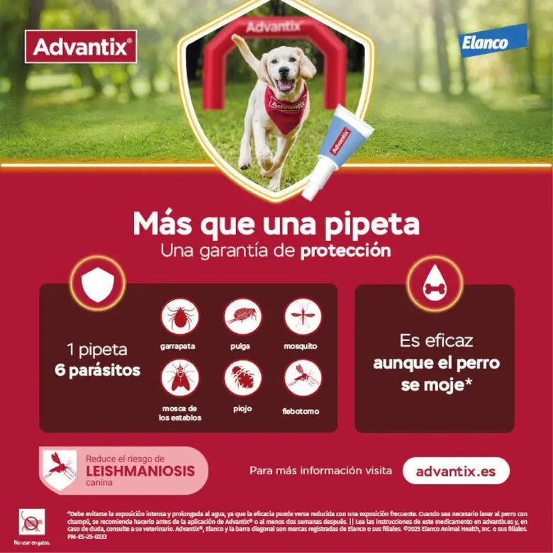 Advantix Pipetas Antiparasitarias 1 ud para Perros ADVANTIX Mascotas-Ávila
