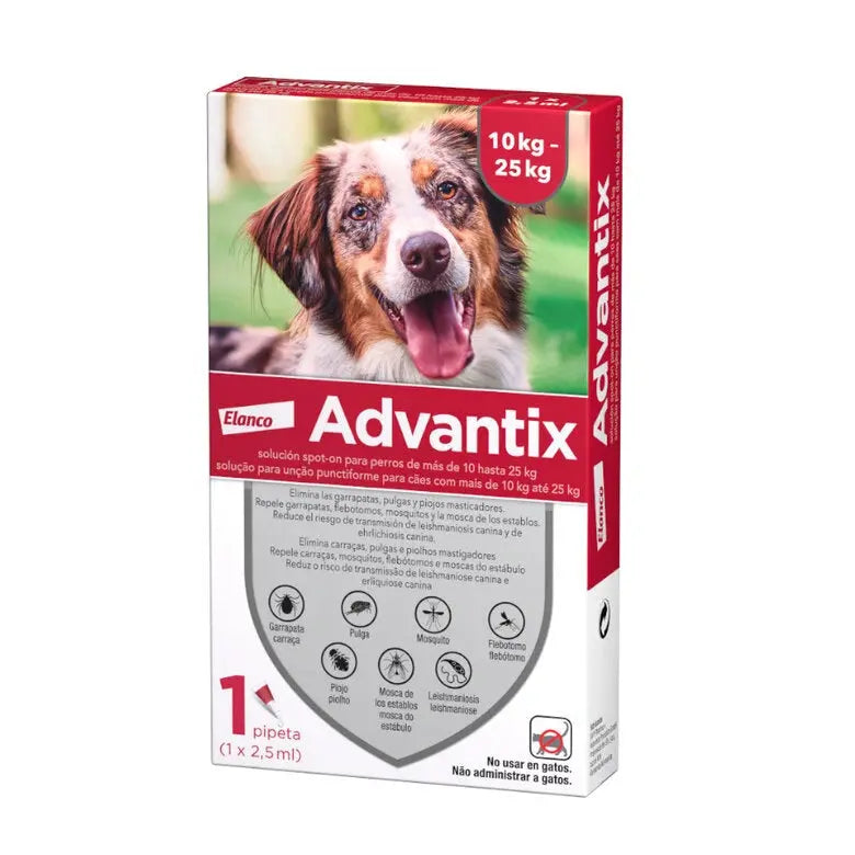 Advantix Pipetas Antiparasitarias 1 ud para Perros ADVANTIX Mascotas-Ávila
