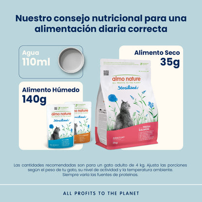 Almo Nature Adult Sterilised Salmón Fresco Pienso para Gatos ALMO NATURE Mascotas-Ávila