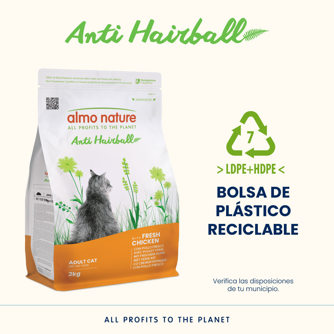 Almo Nature Anti Hairball Pollo Fresco Pienso para Gatos ALMO NATURE Mascotas-Ávila