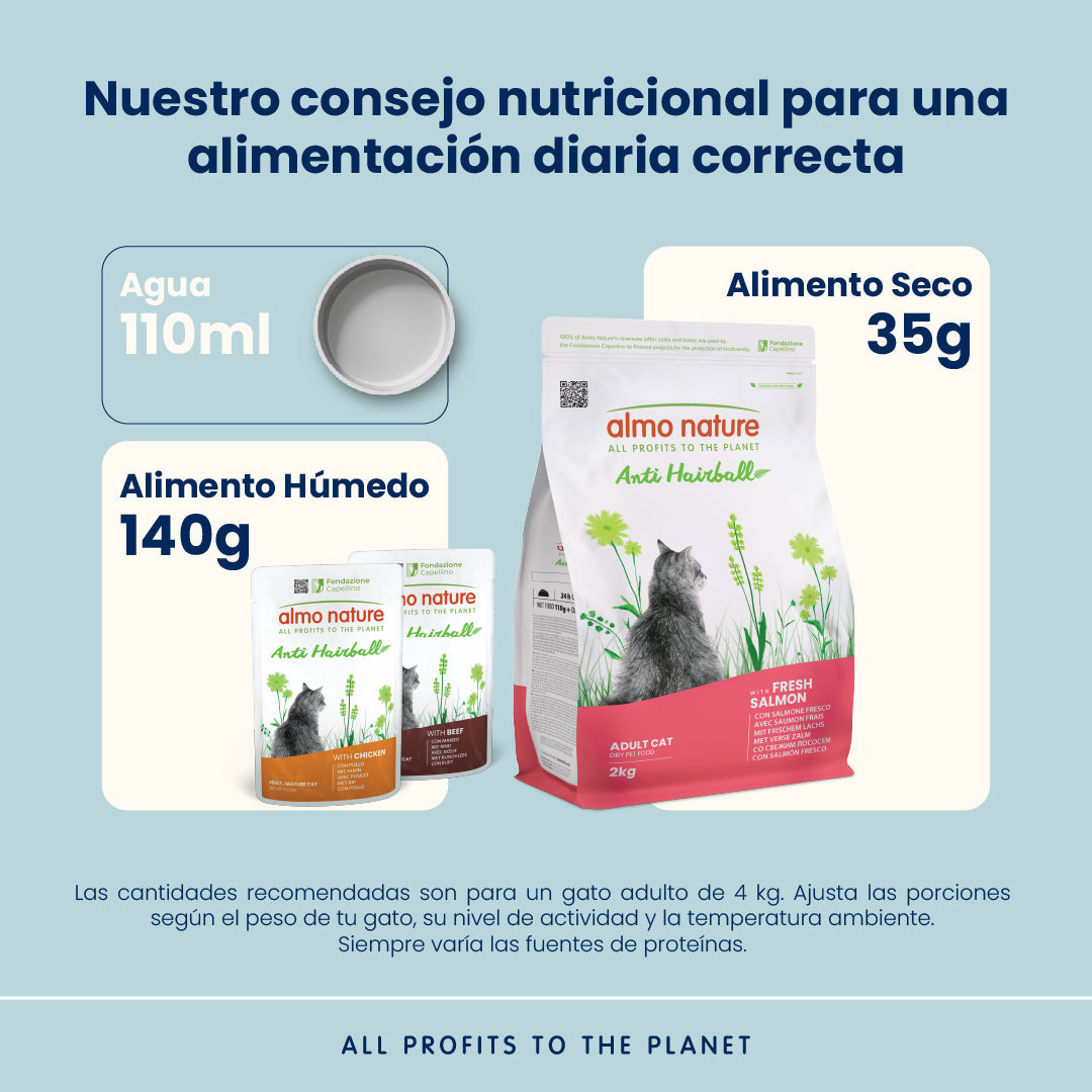 Almo Nature Anti Hairball Salmón Fresco Pienso para Gatos ALMO NATURE Mascotas-Ávila