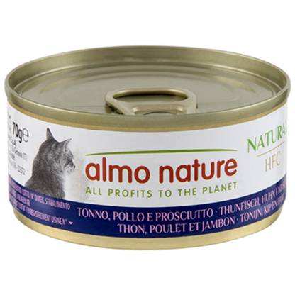 Atún. Pollo Y Jamón Almo Nature Cat HFC Lata 70 g Comida Húmeda para Gatos ALMO NATURE Mascotas-Ávila