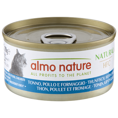 Atún. Pollo Y Queso Almo Nature Cat HFC Lata 70 g Comida Húmeda para Gatos ALMO NATURE Mascotas-Ávila