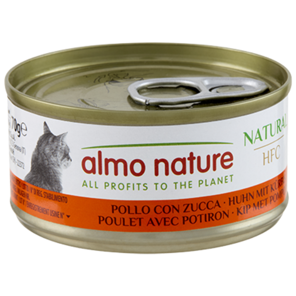 Pollo Y Calabaza Almo Nature Cat HFC Lata 70 g Comida Húmeda para Gatos ALMO NATURE Mascotas-Ávila