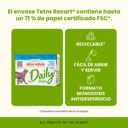 Almo Nature Daily Atún y Bacalao Brick Comida Húmeda para Gatos ALMO NATURE Mascotas-Ávila