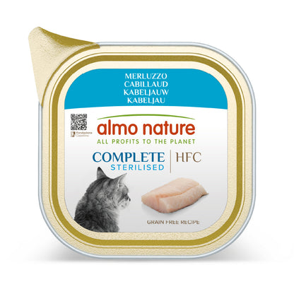 Almo Nature HFC Complete Sterilized Bacalao Tarrina Comida Húmeda para Gatos ALMO NATURE Mascotas-Ávila
