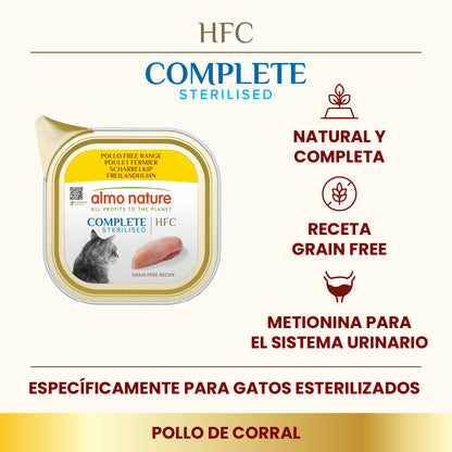 Almo Nature HFC Complete Sterilized Pollo de Corral Tarrina Comida Húmeda para Gatos ALMO NATURE Mascotas-Ávila
