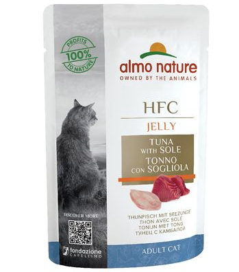 Almo Nature Cat Hfc Pouche Jelly 55Gr Filete De Atun Y Lenguado