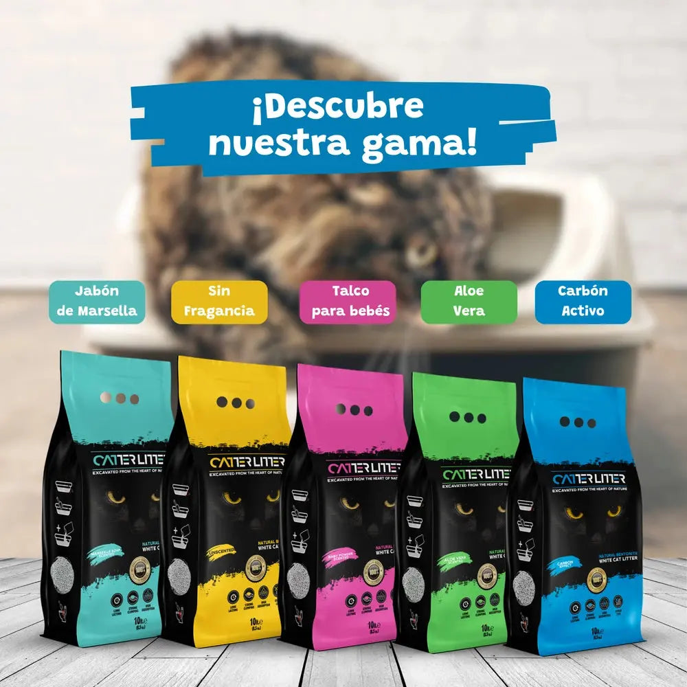 Arena Aglomerante para Gatos Efecto Carbón Activo Catter Litter CATTER LITTER Mascotas-Ávila