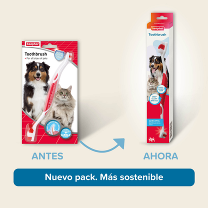 Beaphar Cepillo de Dientes Doble Cabezal para Perros y Gatos de Todos los Tamaños BEAPHAR Mascotas-Ávila
