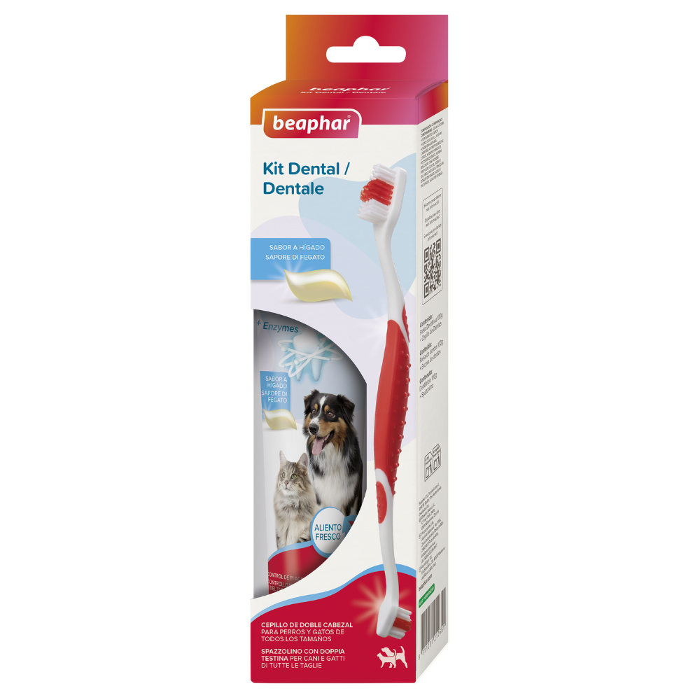 Beaphar Pack Cepillo Dental y Pasta Dentífrica 100 g para Perros y Gatos BEAPHAR Mascotas-Ávila