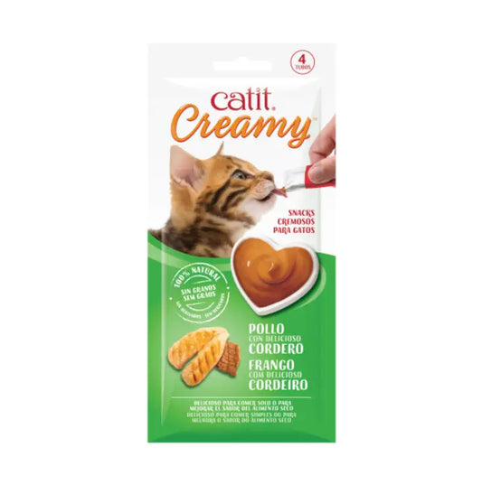 Catit Creamy Snack Pollo Y Cordero Pack 4X10Gr