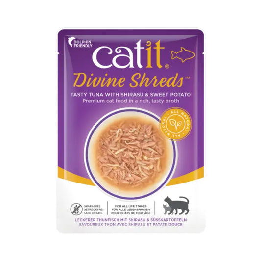 Catit Divine Shreds Atun/Shirasu& Boniato 75G - Mejor Precio - Mascotas Ávila