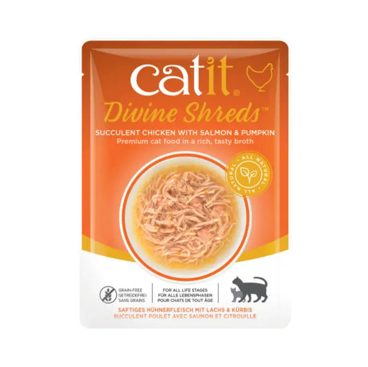 Catit Divine Shreds Pollo/Salmon&Calabaza, 75G - Mejor Precio - Mascotas Ávila