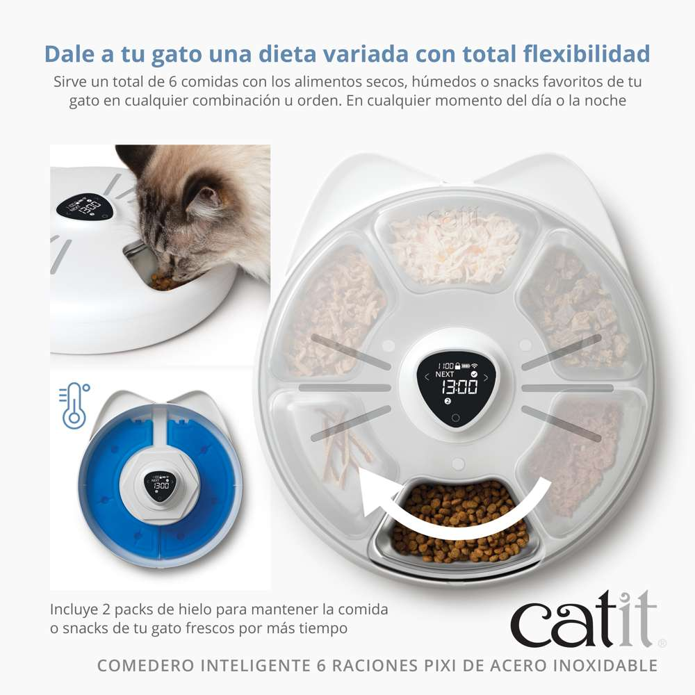 Catit Pixi Comedero Inteligente Para Gatos 6 Raciones CATIT Mascotas-Ávila
