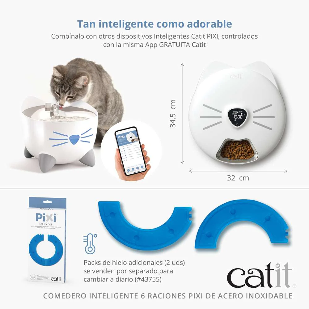 Catit Pixi Comedero Inteligente Para Gatos 6 Raciones CATIT Mascotas-Ávila