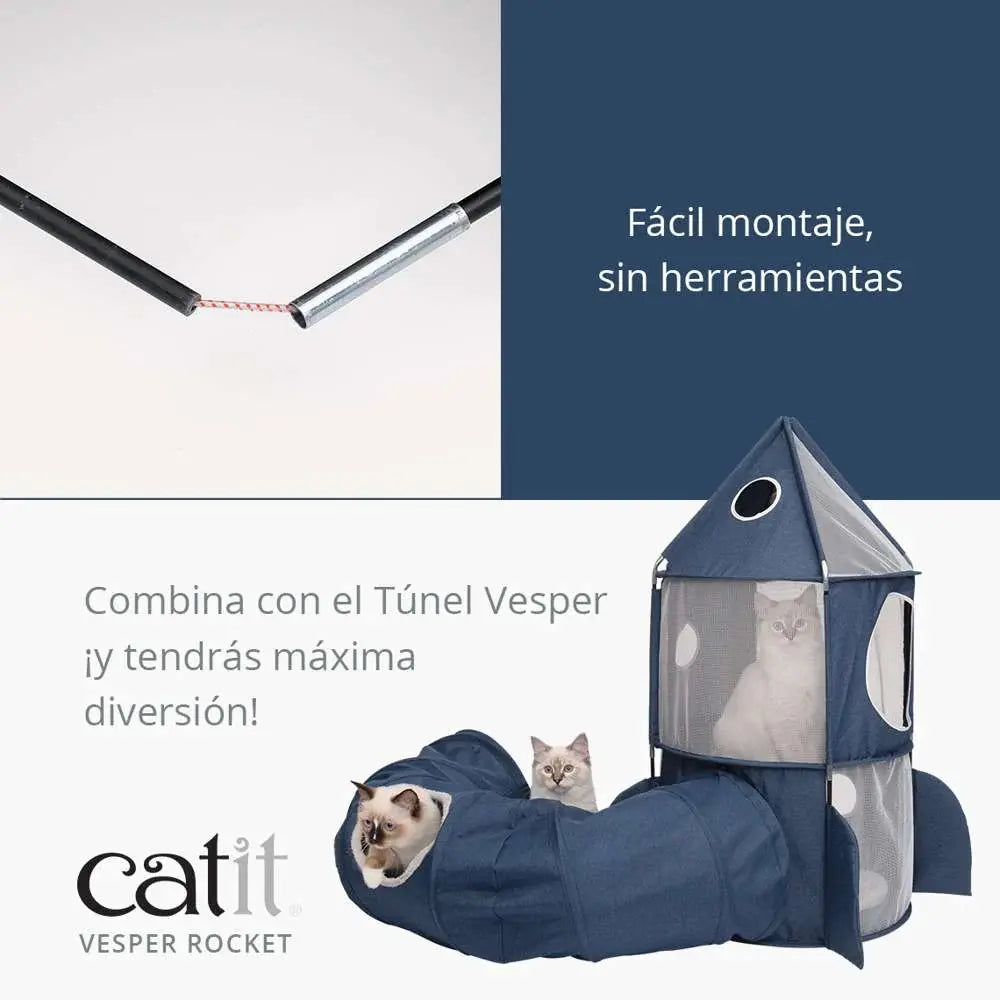 Catit Refugio Vesper Rocket, Azul CATIT Mascotas-Ávila