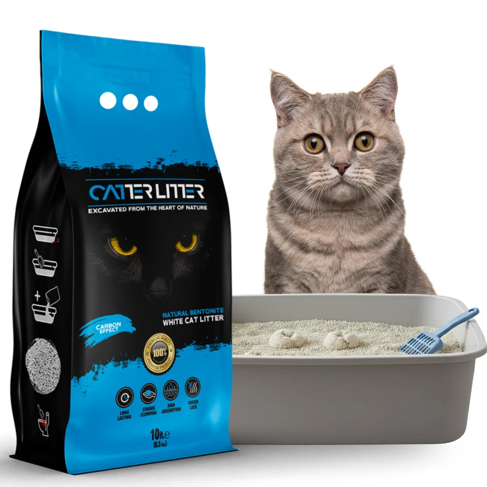 Catter Litter Arena para Gatos Aglomerante Efecto Carbón Activo CATTER LITTER Mascotas-Ávila