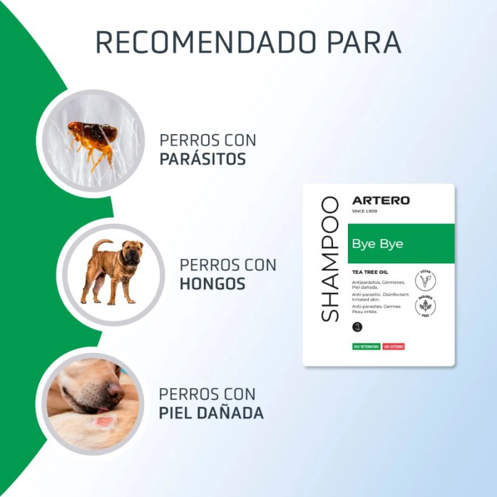 Champú Bye Bye Antiparasitario para Perros 250 ml Artero ARTERO Mascotas-Ávila