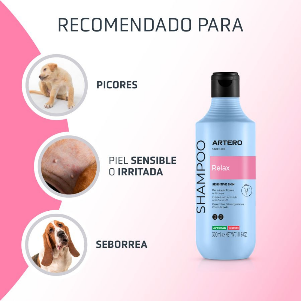 Champú Relax para Perros con Pieles Sensibles y Dermatitis 250 ml Artero ARTERO Mascotas-Ávila