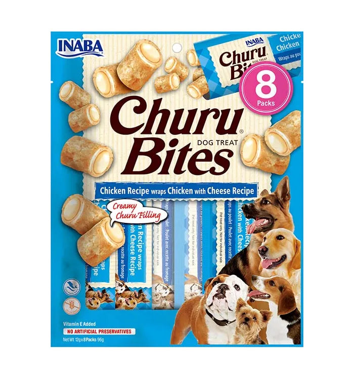 Churu Bites Receta de Pollo con Queso Snack para Perros INABA Mascotas-Ávila
