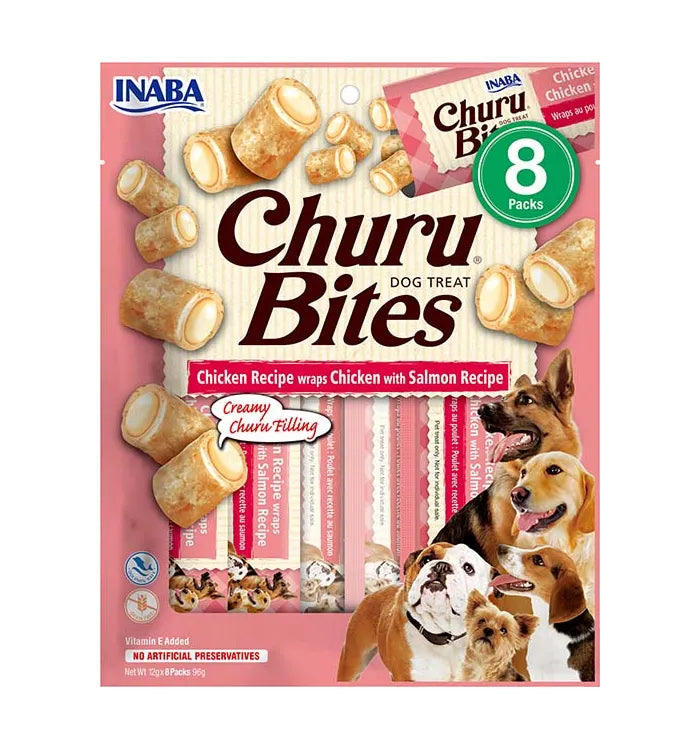 Churu Bites Receta de Pollo con Salmón Snack para Perros INABA Mascotas-Ávila