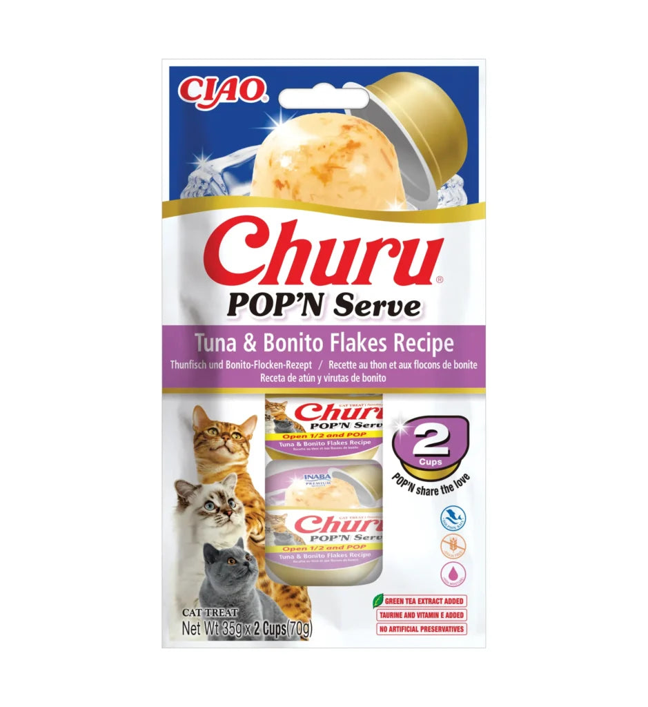 Churu Pop'N Serve Atún Snack para Gatos INABA Mascotas-Ávila
