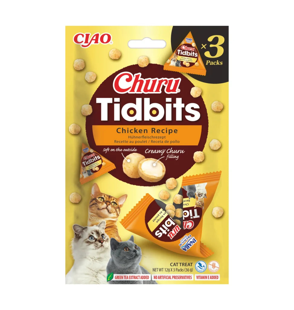 Churu Tidbits Receta de Pollo Snack para Gatos INABA Mascotas-Ávila