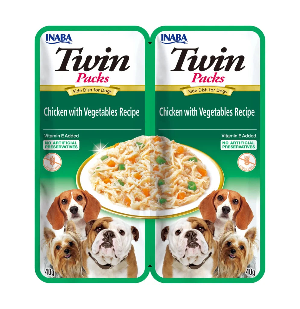 Churu Twin Pack Pollo Guiso de Verduras y Caldo de Pollo para Perros INABA Mascotas-Ávila