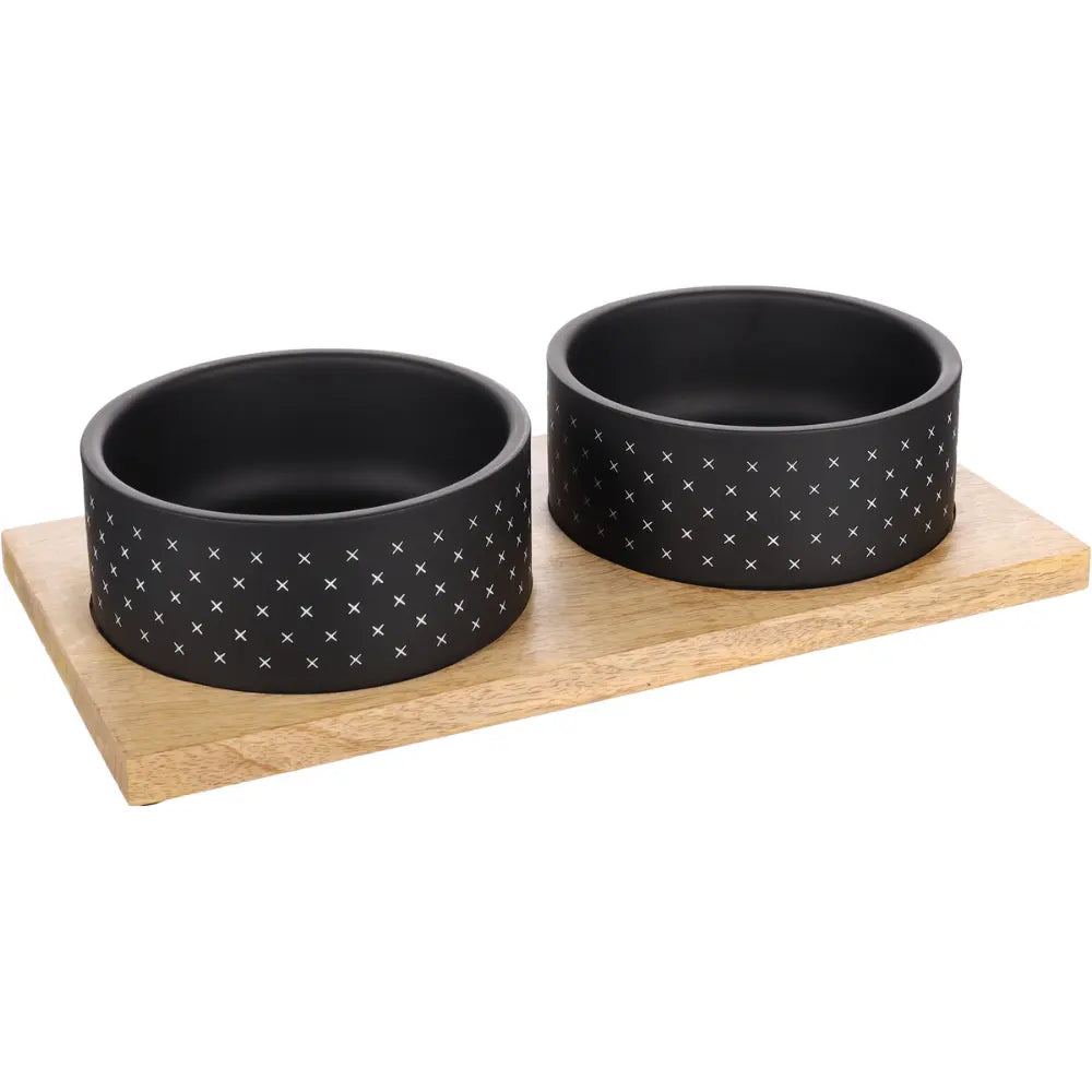 Comedero Bebedero Duo Nervo Black 15.5 cm 2X840 ml FLAMINGO Mascotas-Ávila