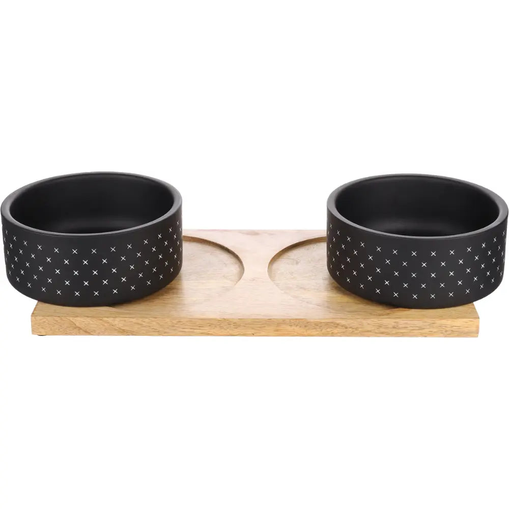 Comedero Bebedero Duo Nervo Black 15.5 cm 2X840 ml FLAMINGO Mascotas-Ávila