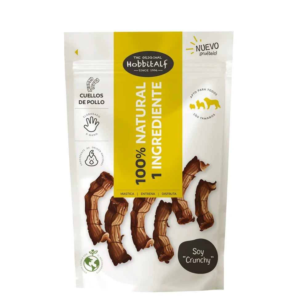 Cuellos de Pollo 100 g - Snack Natural para Perros Hobbit Alf HOBBITALF Mascotas-Ávila