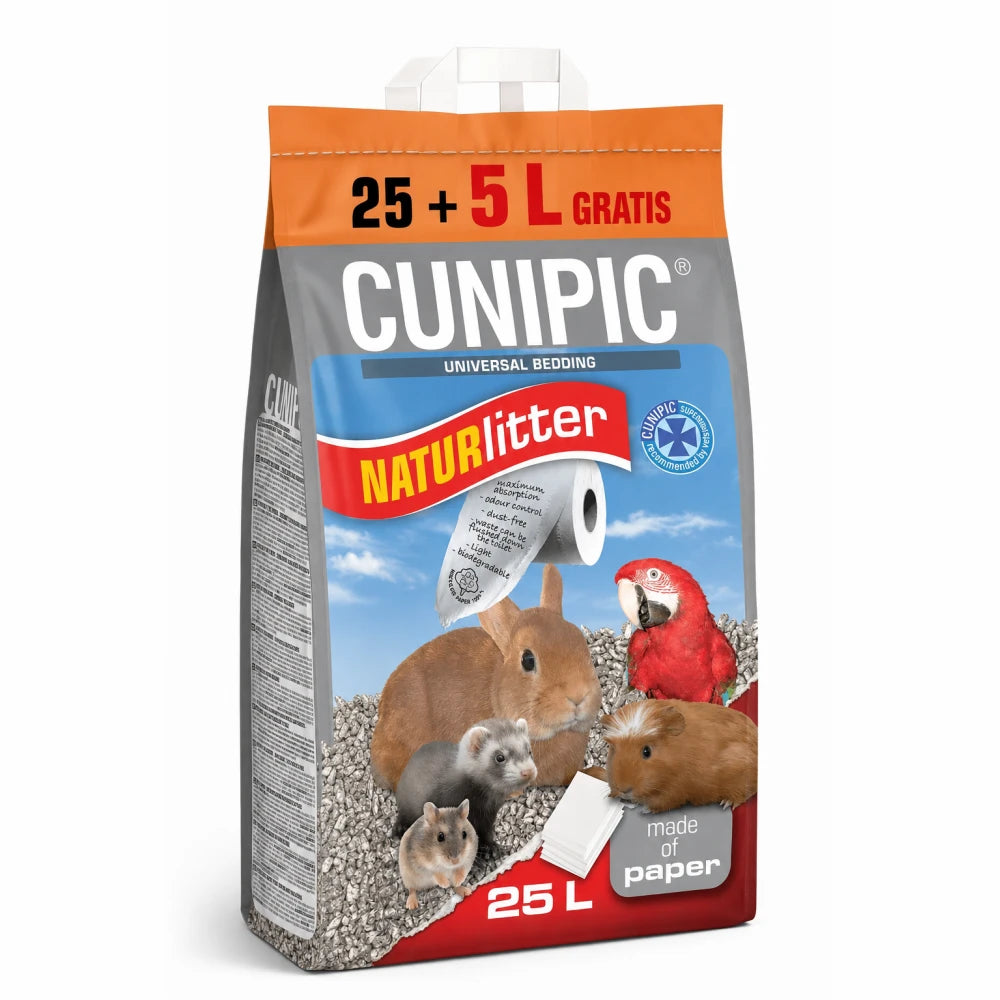 Cunipic Naturlitter Lecho Vegetal de Papel 25+5L ¡Gratis! CUNIPIC Mascotas-Ávila