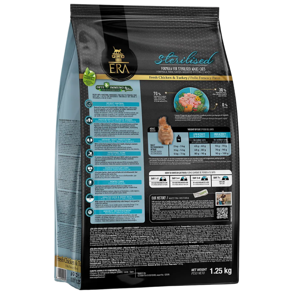 ERA Cat Grain Free STERILIZED ADULT Fresh Chicken y Turkey Pienso para Gatos ERA Mascotas-Ávila