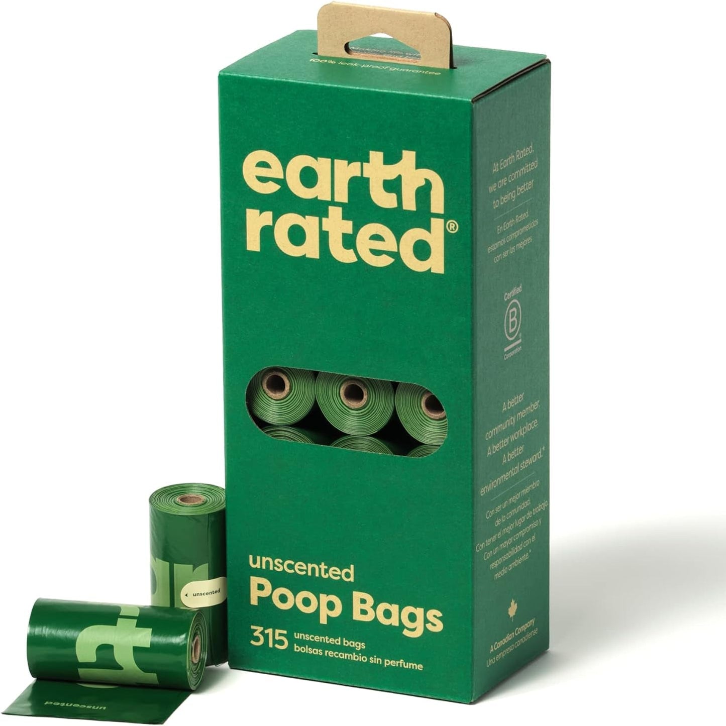 Earth Rated Bolsas Higiénicas Reciclables Sin Aroma Pack Ahorro 315 Bolsas EARTH RATED Mascotas-Ávila