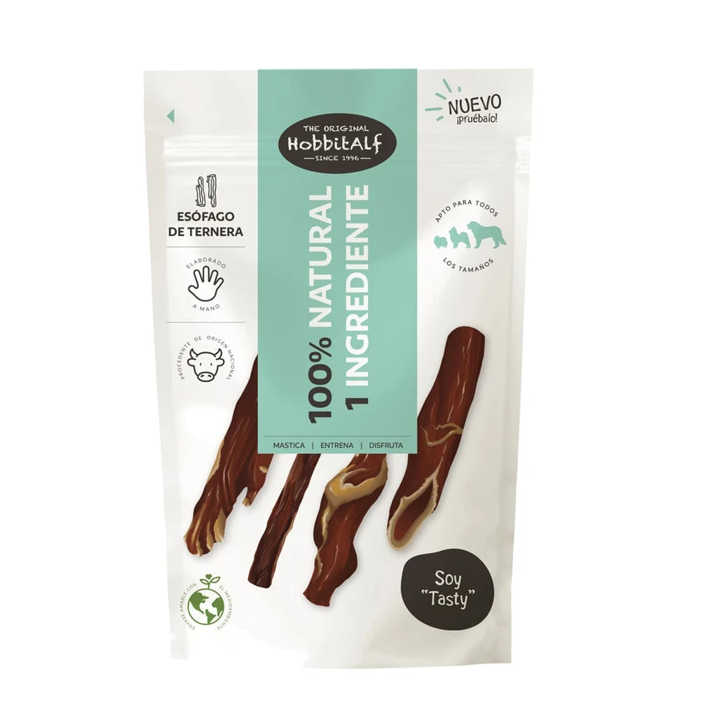 Esófago de Ternera 100 g - Snack Natural para Perros Hobbit Alf HOBBITALF Mascotas-Ávila