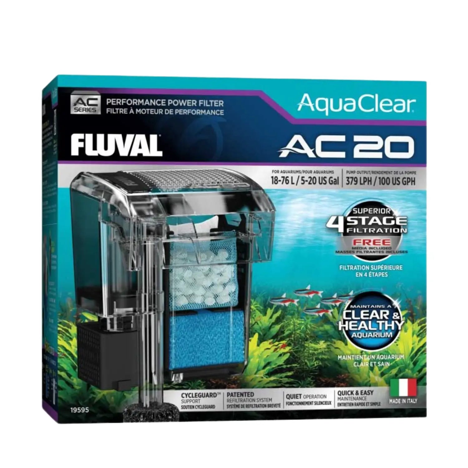FILTRO MOCHILA FLUVAL AQUACLEAR AC20  (acuarios hasta 78 L.) - Mejor Precio - Mascotas Ávila
