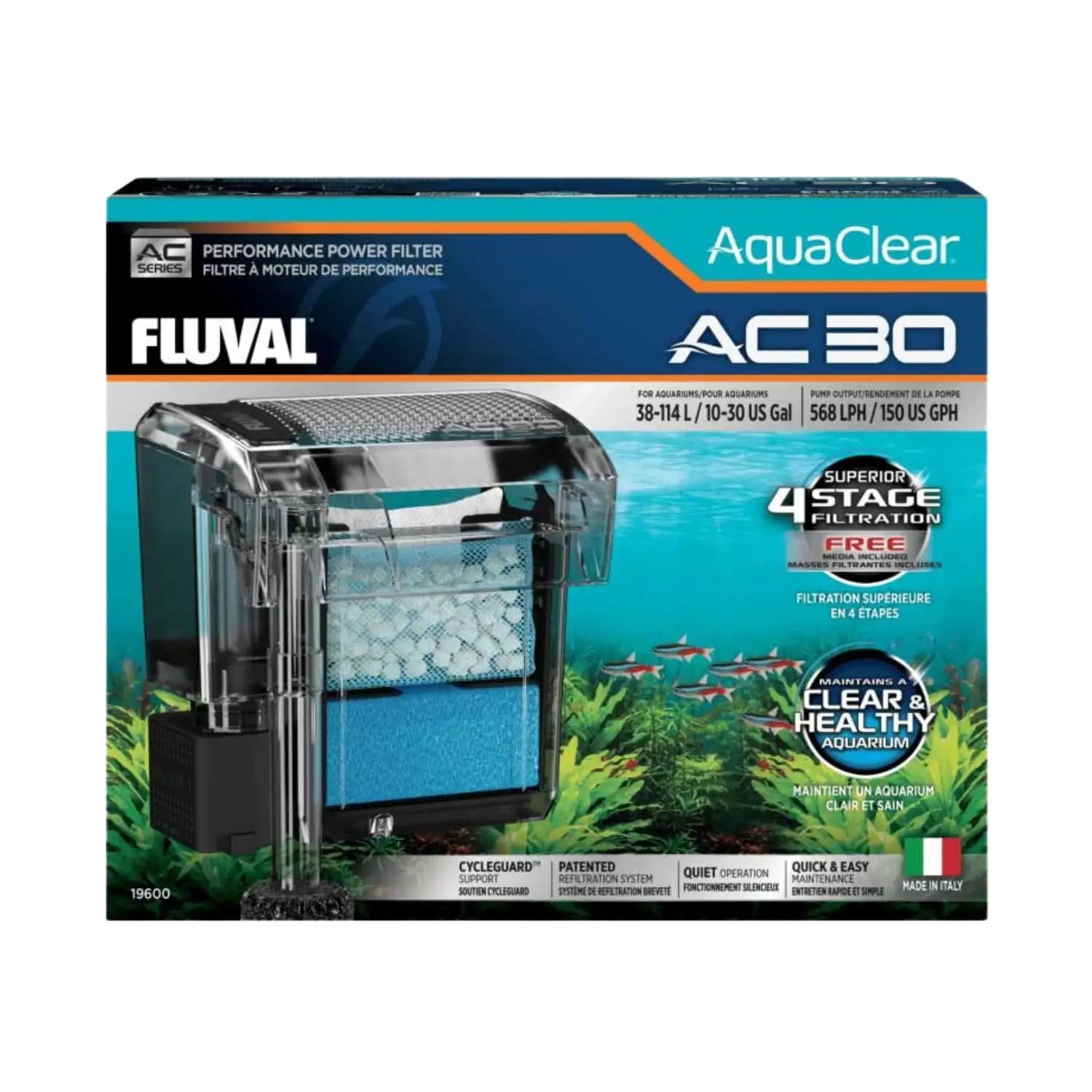 FILTRO MOCHILA FLUVAL AQUACLEAR AC30 (acuarios hasta 114 L.) - Mejor Precio - Mascotas Ávila