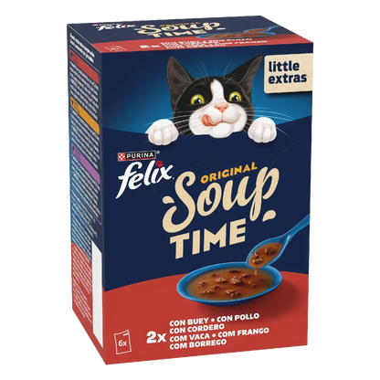 Felix Soup Time Original Sopa Carne Comida Húmeda para Gatos Felix Mascotas-Ávila