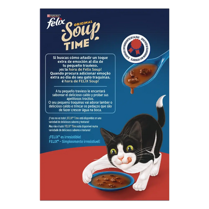 Felix Soup Time Original Sopa Carne Comida Húmeda para Gatos Felix Mascotas-Ávila