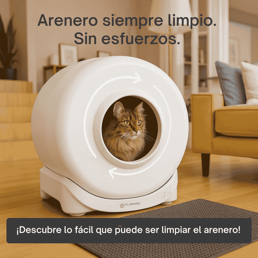 Flamingo Arenero Autolimpiable Atlas para Gatos | Automático y con APP FLAMINGO Mascotas-Ávila