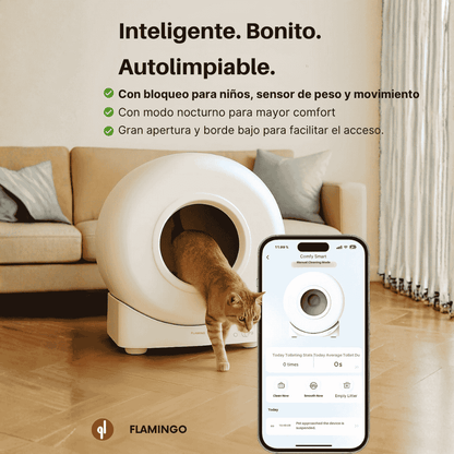 Flamingo Arenero Autolimpiable Atlas para Gatos | Automático y con APP FLAMINGO Mascotas-Ávila