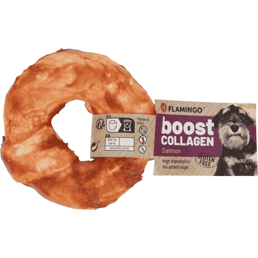 Flamingo Boost Donut de Salmón y Colágeno Snack Natural para Perros FLAMINGO Mascotas-Ávila