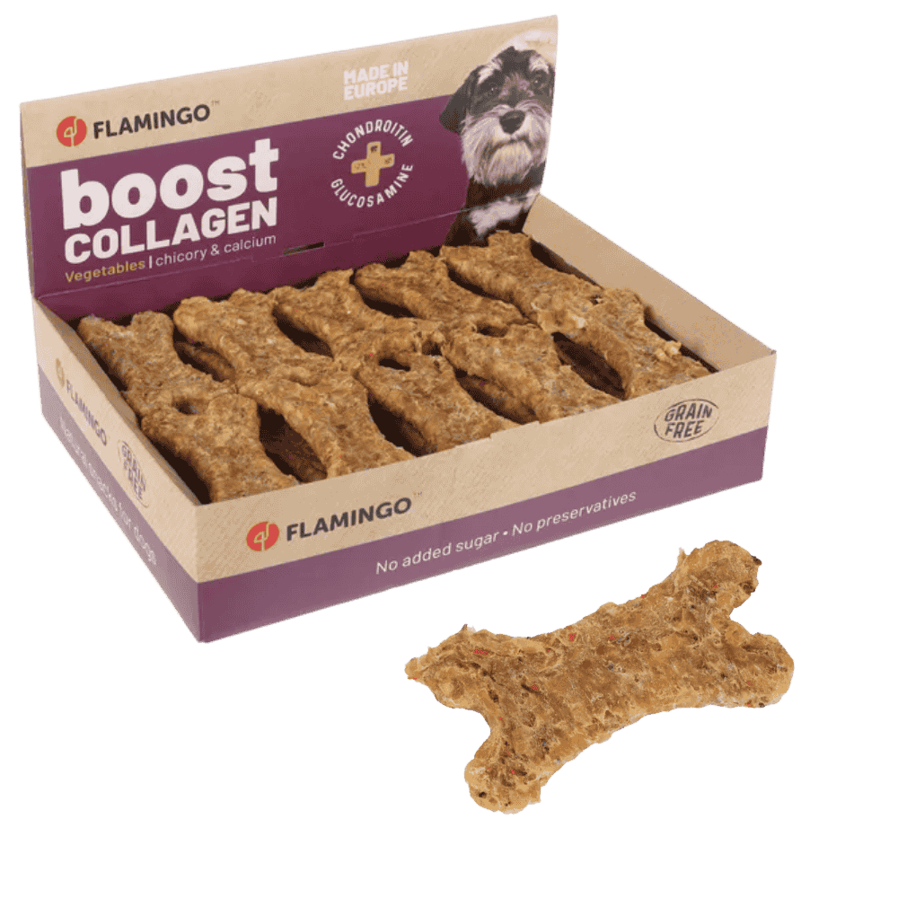 Flamingo Boost Huesito con Verduras y Colágeno 1 ud Snack para Perros FLAMINGO Mascotas-Ávila