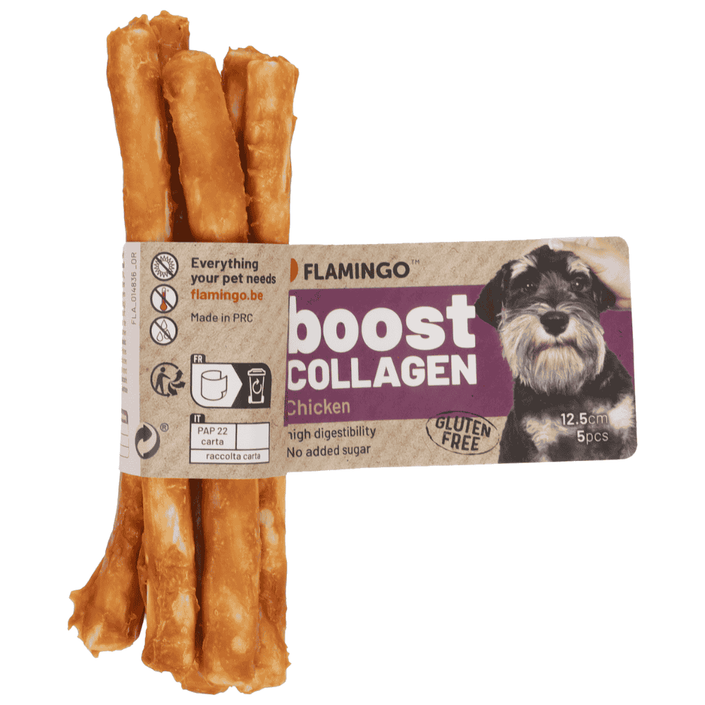 5 uds (30 g) Flamingo Boost Palitos con Pollo y Colágeno Snack Natural para Perros FLAMINGO Mascotas-Ávila