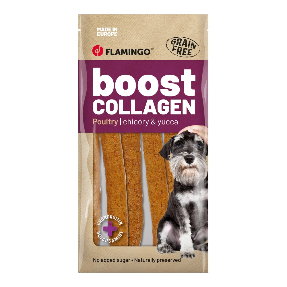 Flamingo Boost Salchicha con Pollo y Colágeno Pack 6 uds Snack para Perros FLAMINGO Mascotas-Ávila