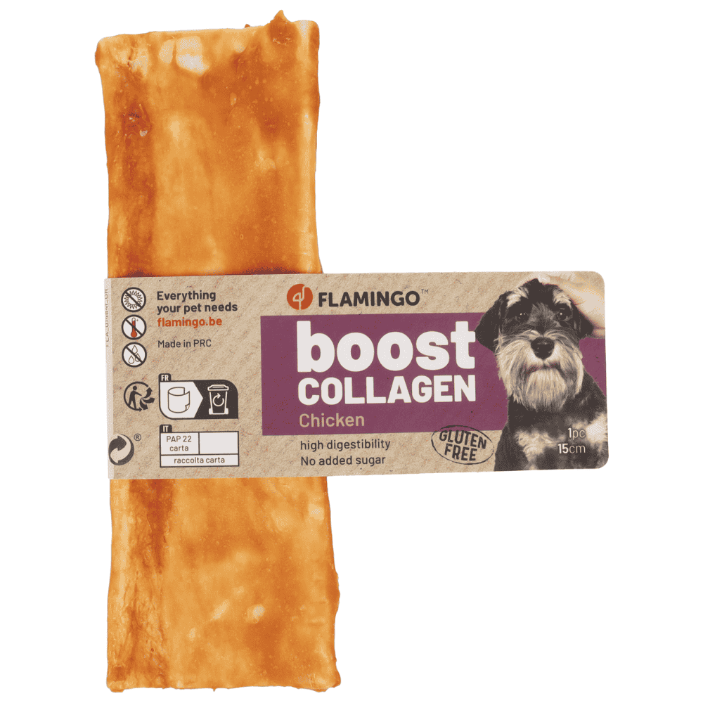 30 g Flamingo Boost Tiras con Pollo y Colágeno Snack Natural para Perros FLAMINGO Mascotas-Ávila