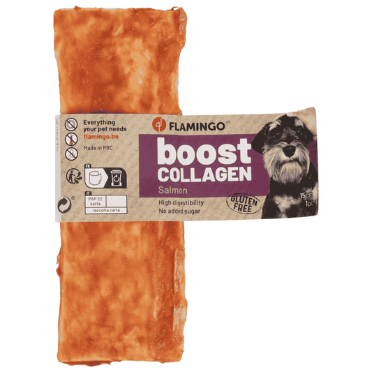 Flamingo Boost Tiras con Salmón y Colágeno Snack Natural para Perros FLAMINGO Mascotas-Ávila